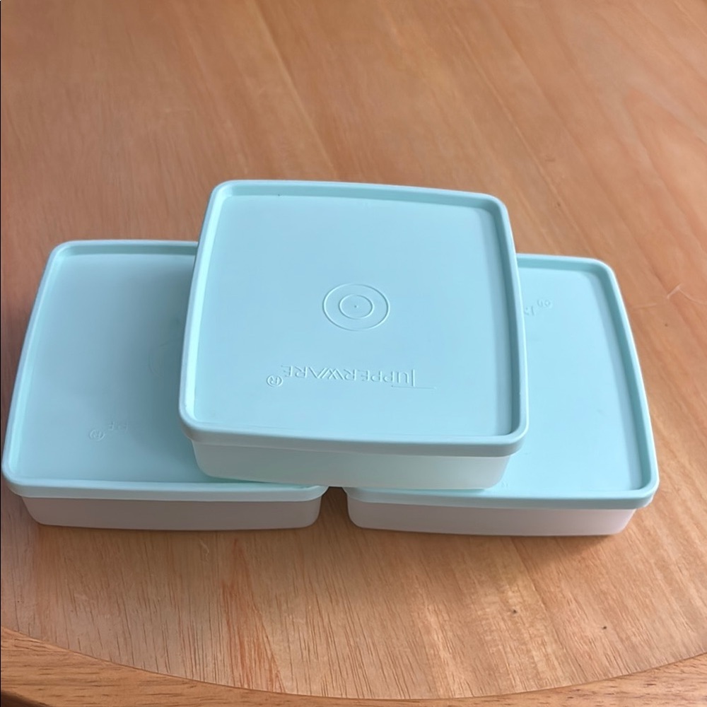 Tupperware Light Blue Square Storage Set